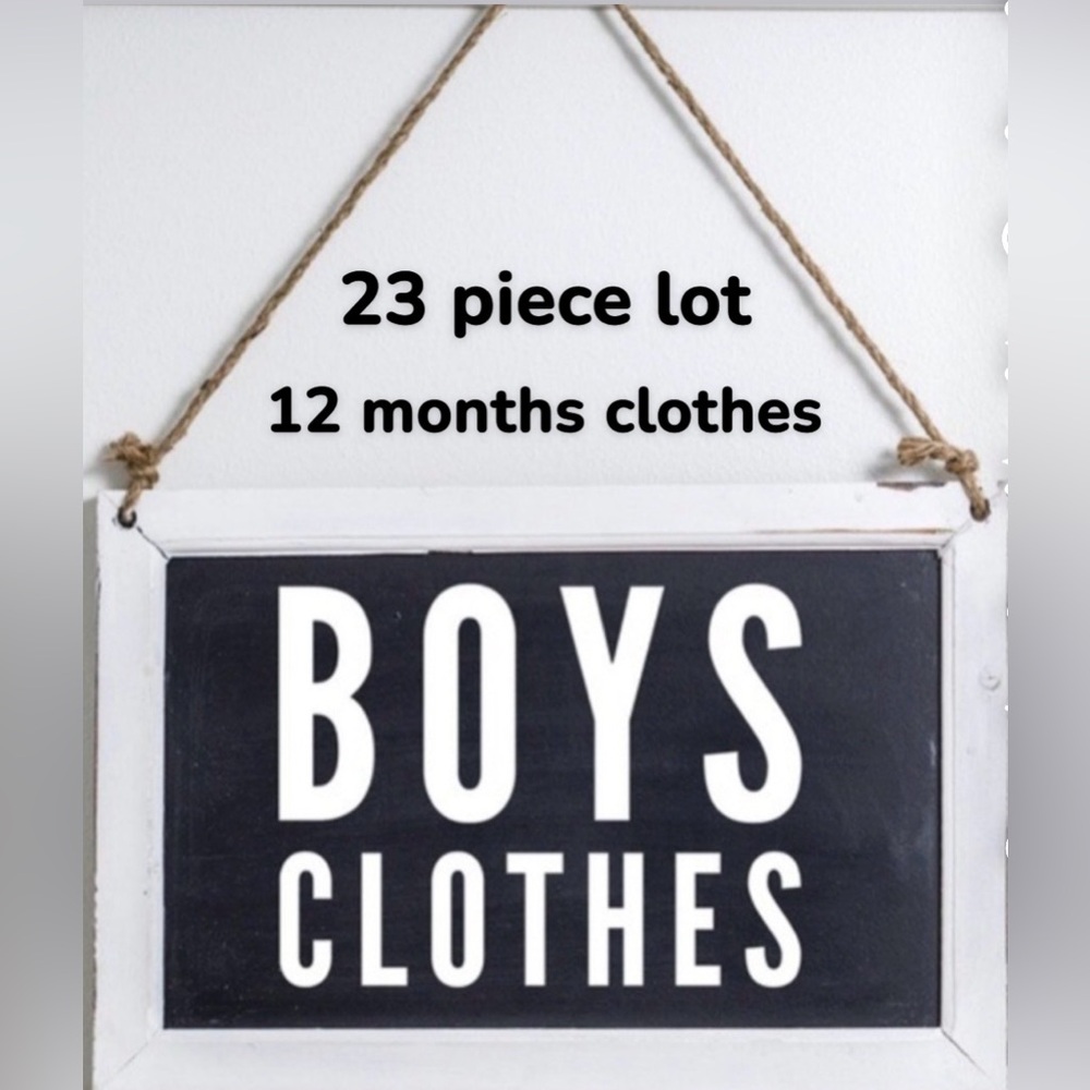 23 piece 12 Month boys lot- Nautica, Carter’s, Circo, Baby Gap, Oshkosh Kids..
